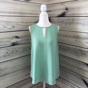 Naked Zebra Mint Green Lace Keyhole Tank Top Size Medium